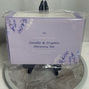 Yogi Lavender Candle & Crystals Harmony Set Soy Aromatherapy Gift Box